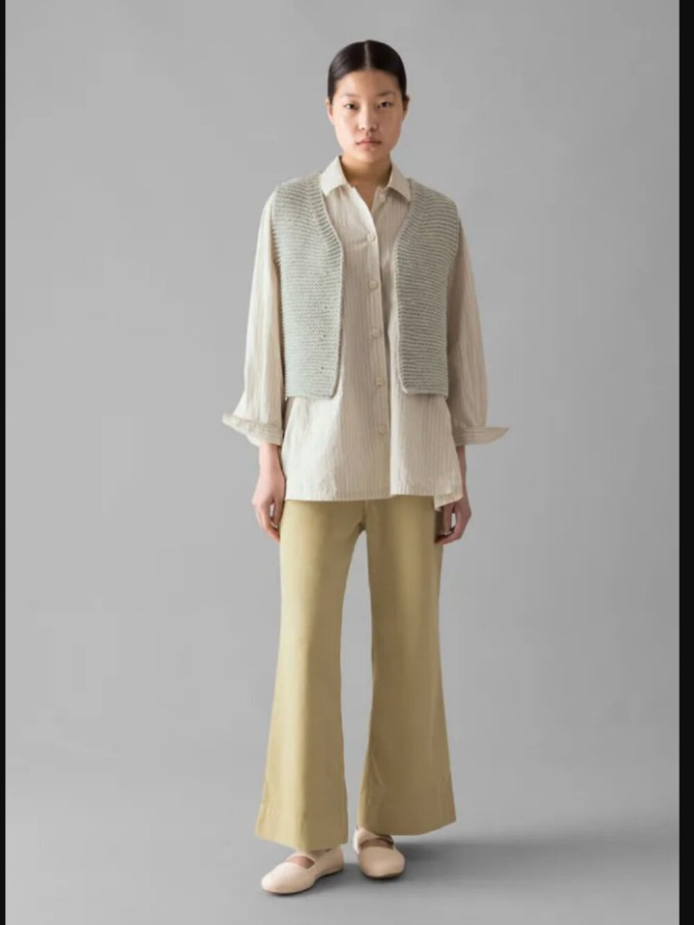 TOAST NWT Cotton Canvas Kick Flare Trousers Shale Stone US 4 / UK 8